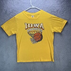 Vintage Iowa Hawkeyes Basketball Shirt Adult Large Single Stitch Made in USA